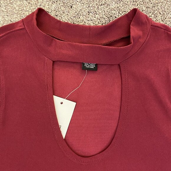 Rue 21 Women's Dress Size M Burgundy Sleeveless Pullover Stretch Knee Length NWT - Picture 5 of 12